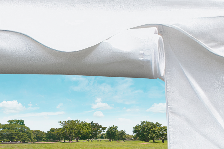 Rolled up marquee door