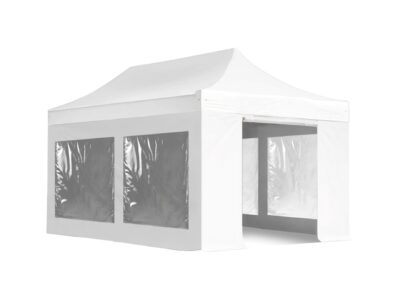 3x4.5m Pop Up Gazebo Elite White With Windows