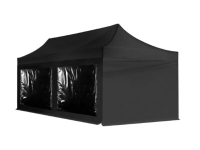3x6m Pop Up Gazebo Elite Black With Windows