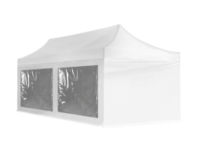 3x6m Pop Up Gazebo Elite White With Windows