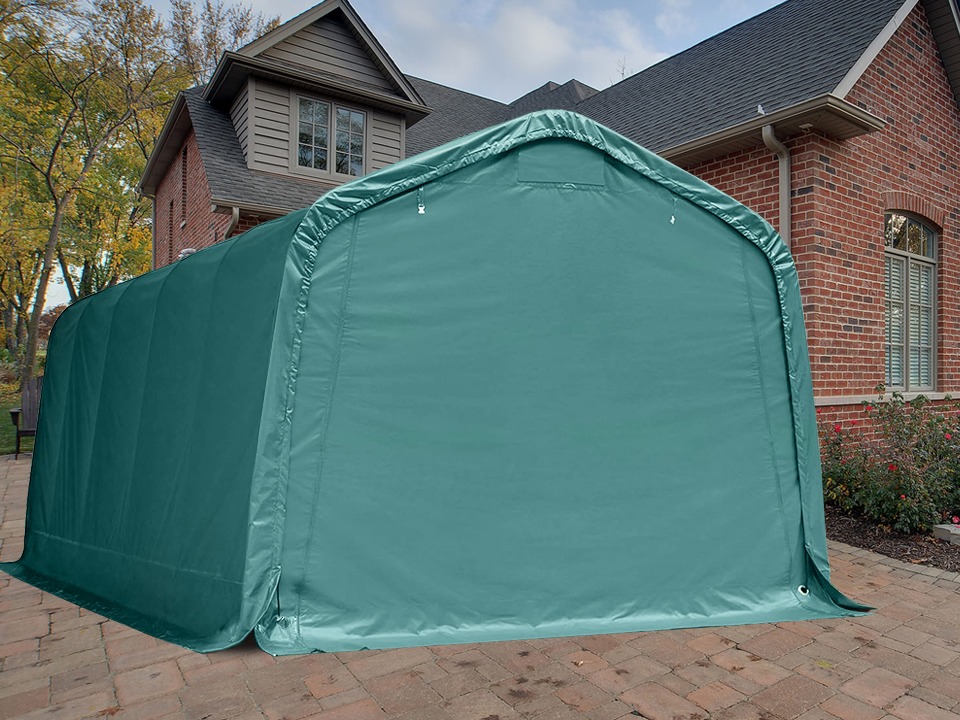 Carport-3.3×6-front-closed-green