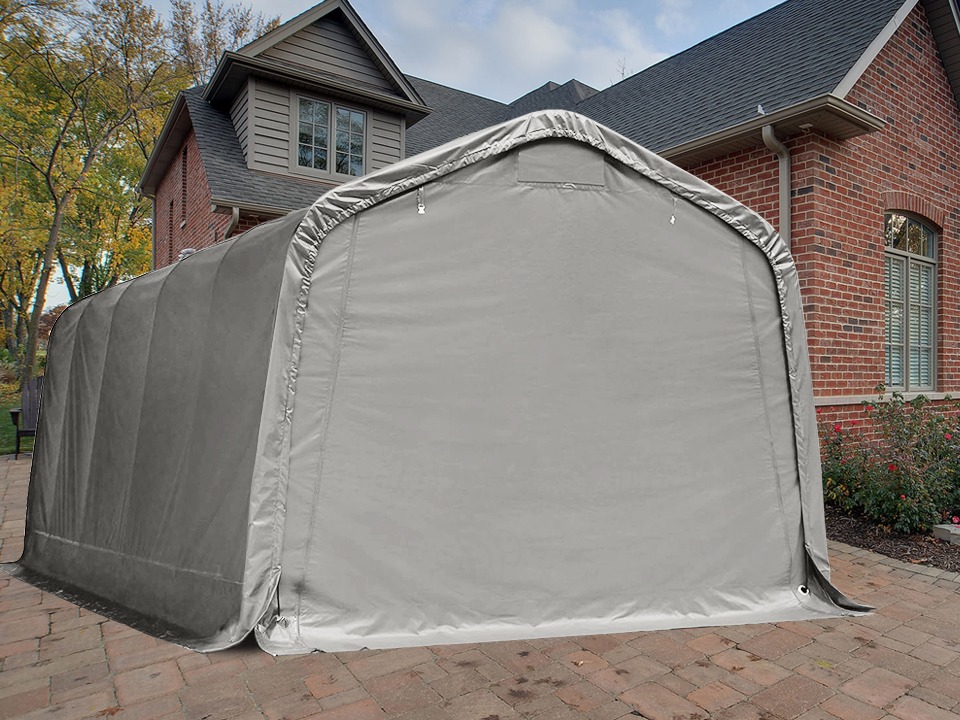 Carport-3.3×6-front-closed-grey