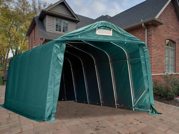 Carport-3.3×6-front-open-green