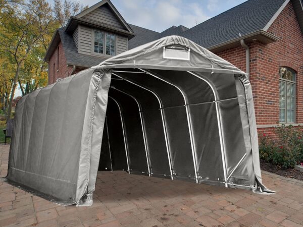 Carport-3.3×6-front-open-grey
