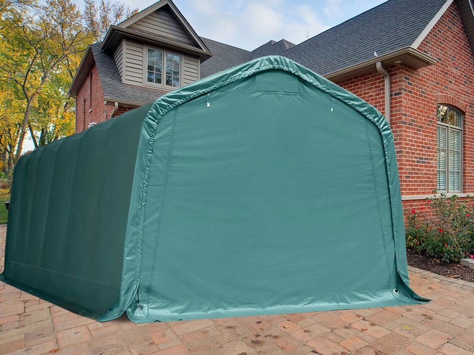 Carport-3.3×7.2-front-closed-green