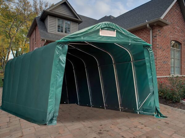 Carport-3.3×7.2-front-open-green