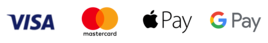 Payment methods - Visa, Mastercard, Apple Pay, Google Pay