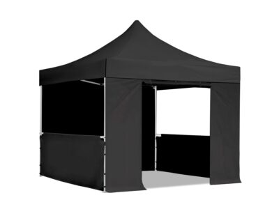 3x3m Pop Up Gazebo Elite 4 half sides Black