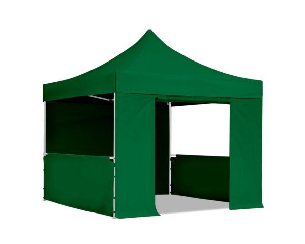 3x3m-Gazebo-OpenDoor-HalfWall-Green 3x3m-Gazebo-OpenDoor-HalfWall-Green