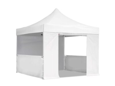 3x3m Pop Up Gazebo Elite 4 half sides White