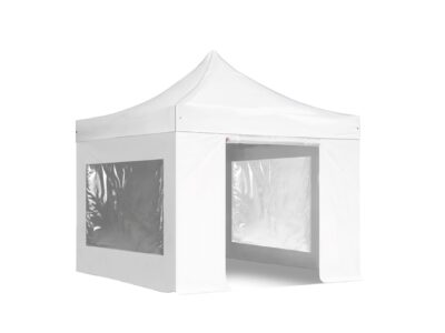 3x3m Pop Up Gazebo Premium White With Windows