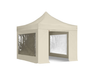 3x3m Pop Up Gazebo Premium Cream With Windows