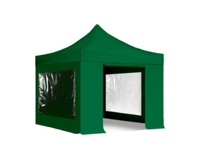3x3m Pop Up Gazebo Elite Green With Windows