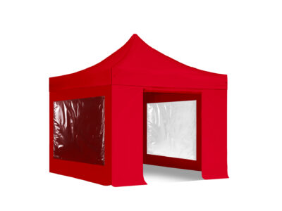 3x3m Pop Up Gazebo Elite Red With Windows