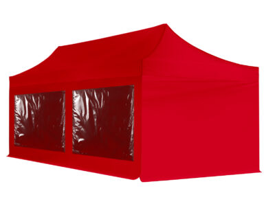 3x6m Pop Up Gazebo Elite Red With Windows