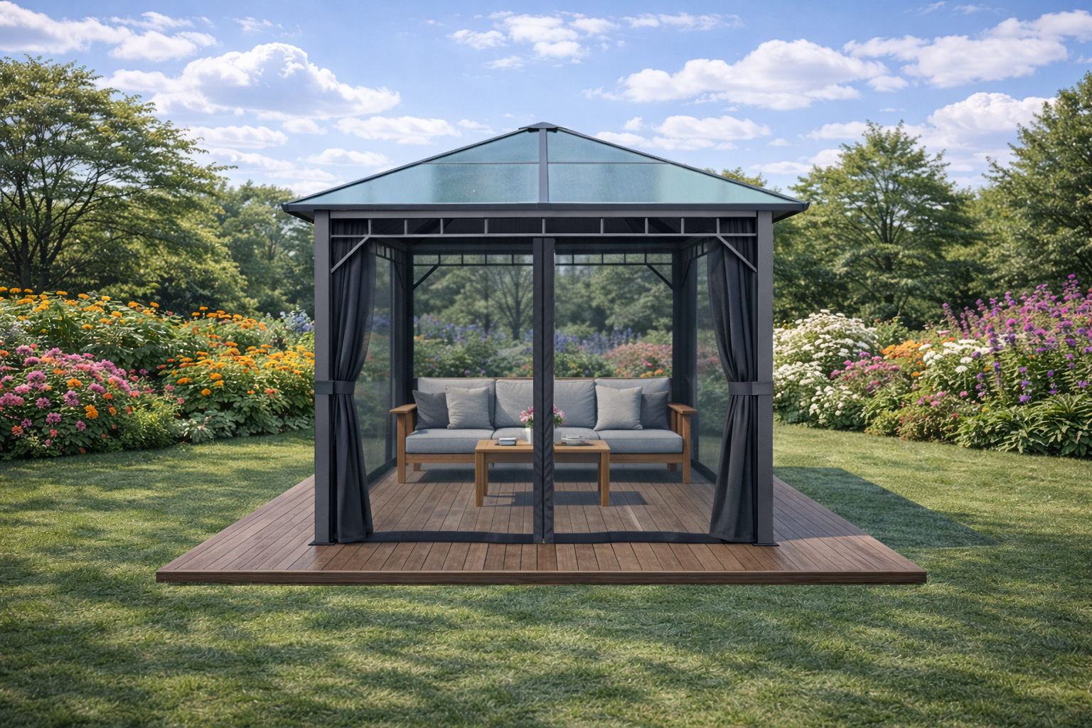 3x3m-Garden-Gazebo-Polycarbonate-roof-Grey-frame-with-Grey-curtain-3.jpg