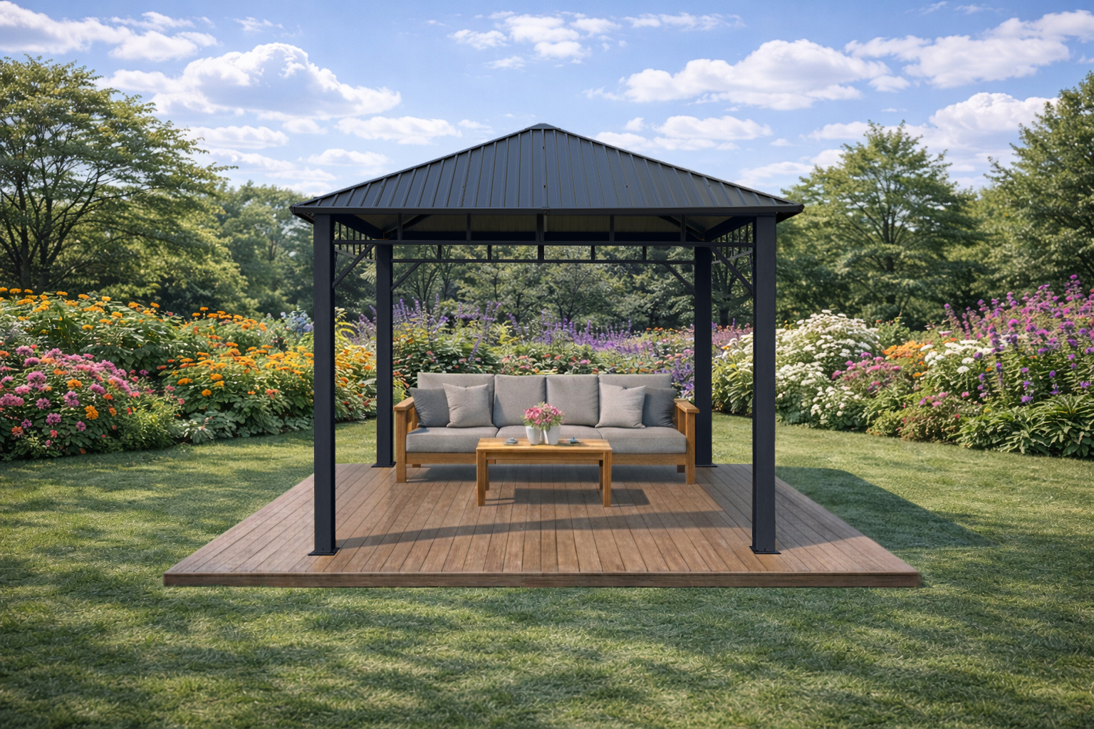3x3m-Garden-Gazebo-Steel-roof-Black-frame-1.jpg