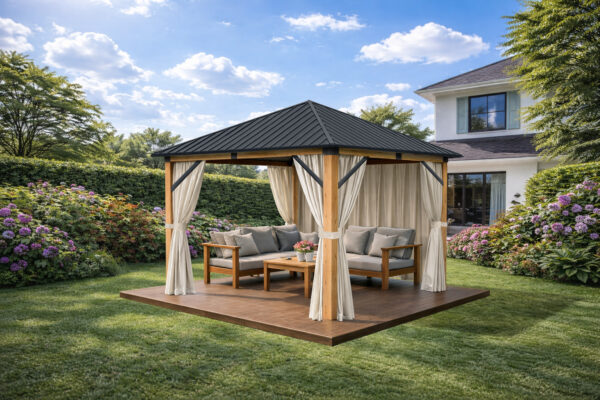 3x3m-Garden-Gazebo-Steel-roof-Wood-Effect-frame-with-Baige-curtain-2.jpg 3x3m-Garden-Gazebo-Steel-roof-Wood-Effect-frame-with-Baige-curtain-2.jpg