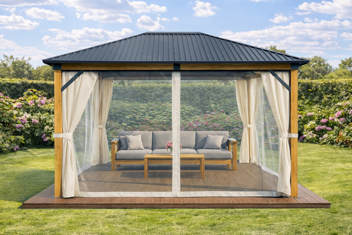 3x4m-Garden-Gazebo-Steel-roof-Wood-Effect-frame-with-Beige-curtain-1.jpg